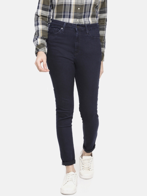 

Pepe Jeans Women Blue Isabella Dion Skinny Fit High-Rise Clean Look Cropped Jeans