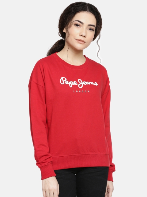 

Pepe Jeans Women Red Arla Fit Printed Pullover Sweatshirt