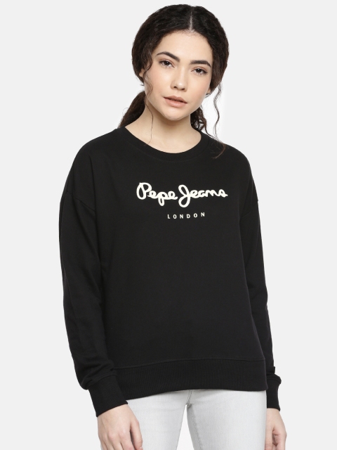 

Pepe Jeans Women Black Printed Sweatshirt