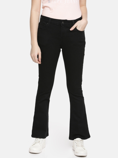 

Pepe Jeans Women Black Sella Bootcut Fit High-Rise Clean Look Stretchable Jeans