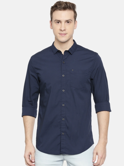 

Wrangler Men Navy Blue Solid Slim Fit Casual Shirt