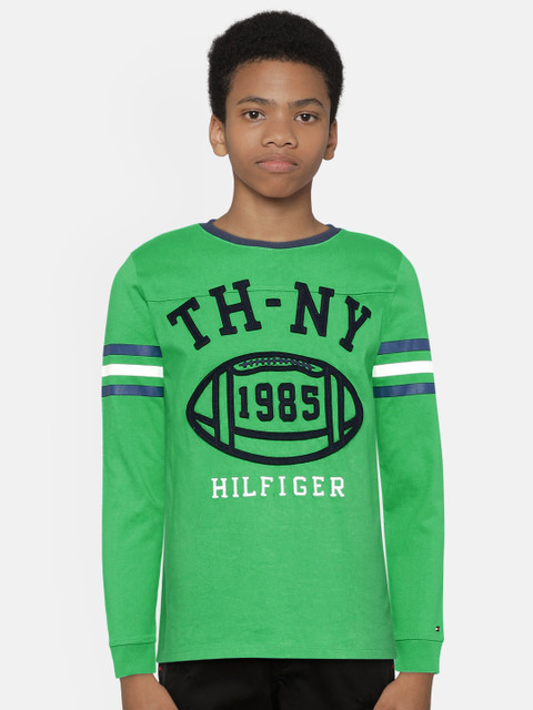 

Tommy Hilfiger Boys Green Printed Round Neck T-shirt