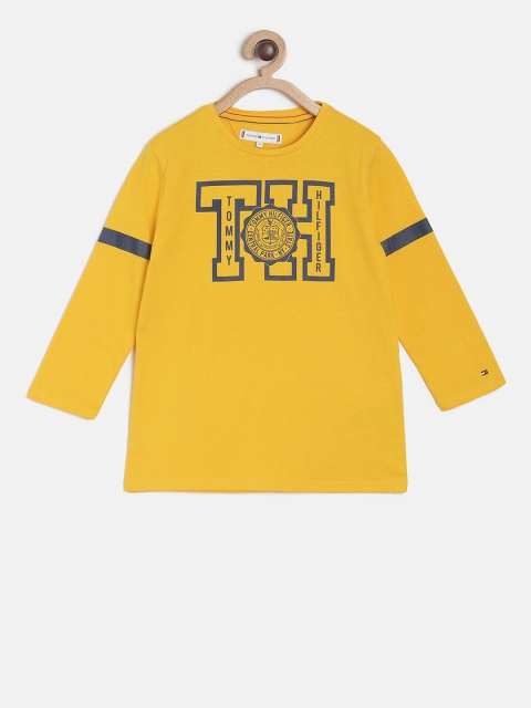 

Tommy Hilfiger Girls Yellow Printed Round Neck T-shirt