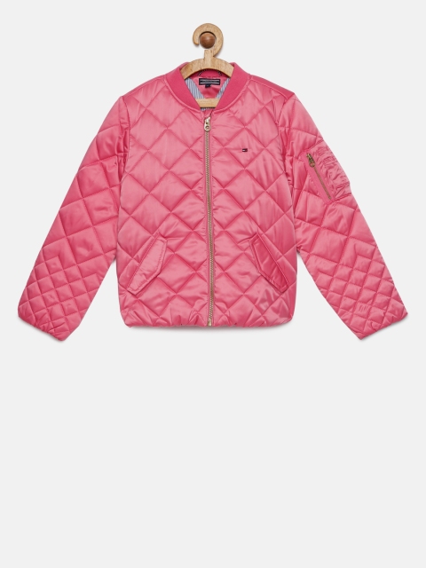 

Tommy Hilfiger Girls Pink Solid Quilted Jacket