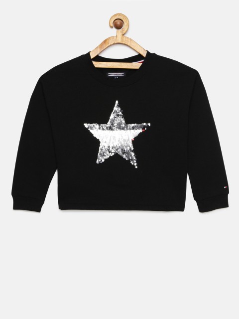 

Tommy Hilfiger Girls Black Embellished Sweatshirt