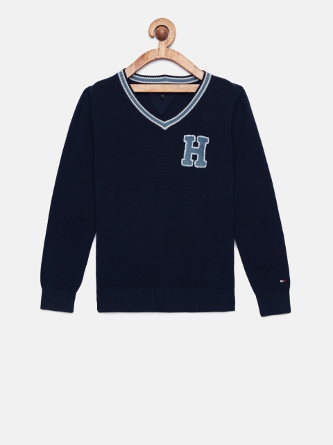 

Tommy Hilfiger Boys Navy Blue Solid Sweater