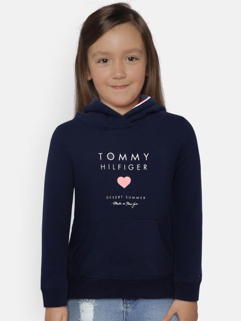 

Tommy Hilfiger Girls Blue Printed Hooded Sweatshirt