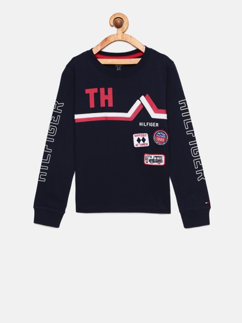 

Tommy Hilfiger Boys Navy Blue Printed Round Neck T-shirt