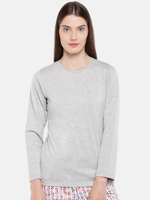 

Sweet Dreams Women Grey Solid Lounge T-shirt F-LFT-3100