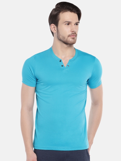 

Sweet Dreams Turquoise Blue Solid Lounge T-shirt F-MT-0483