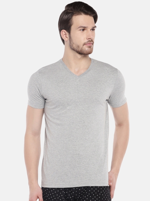 

Sweet Dreams Grey Melange Solid Lounge T-shirt F-MT-0482