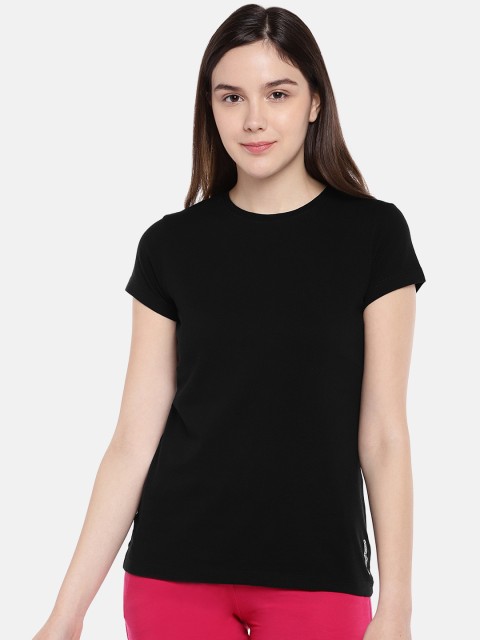 

Sweet Dreams Women Black Solid Lounge T-Shirt F-LAT-404