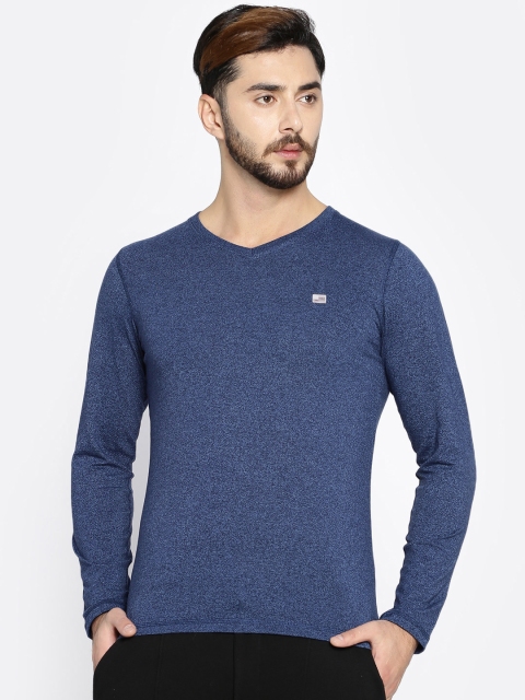 

Sweet Dreams Men Navy Blue Solid V-Neck T-shirt