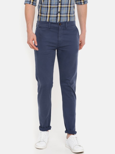 

Lee Men Blue Slim Fit Solid Regular Trousers