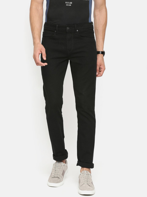 

Lee Men Black Travis Slim Fit Mid-Rise Clean Look Stretchable Jeans