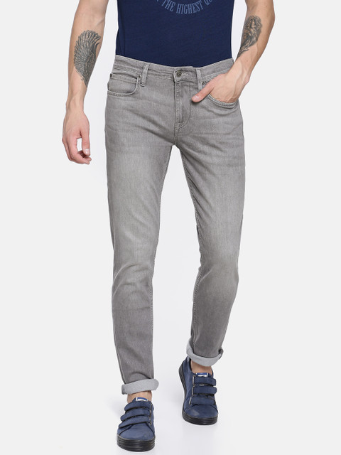

Lee Men Grey Travis Slim Fit Mid-Rise Clean Look Stretchable Jeans