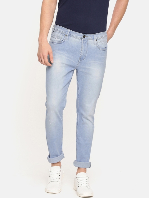 

Lee Men Blue Bruce Skinny Fit Mid-Rise Low Distress Stretchable Jeans