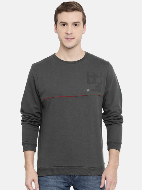 

Lee Men Grey Solid Sweatshirt