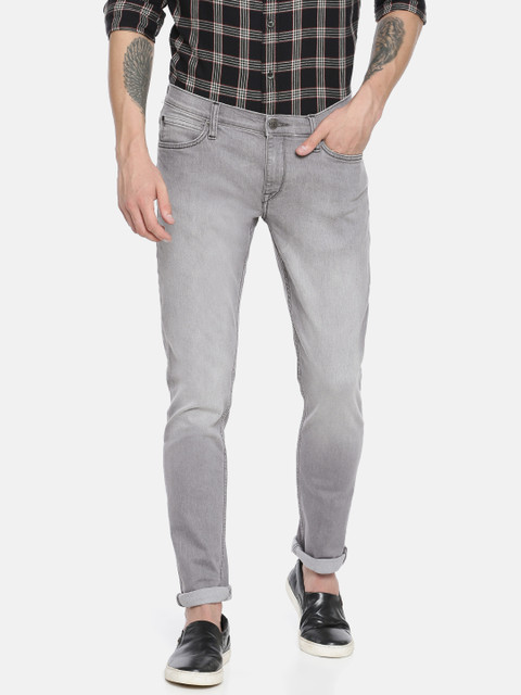

Lee Men Grey Low Bruce Skinny Fit Low-Rise Clean Look Stretchable Jeans