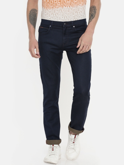

Lee Men Navy Blue Travis Slim Fit Mid-Rise Clean Look Stretchable Jeans