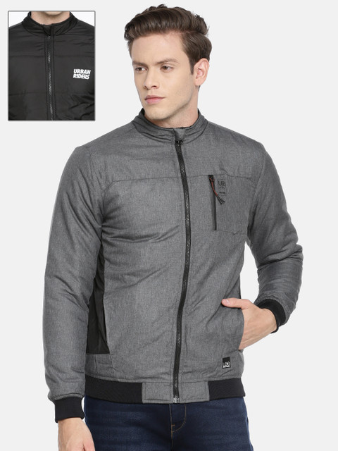 

Lee Urban Riders Men Grey Solid Reversible Enzo Slim Fit Bomber Slim Fit Jacket