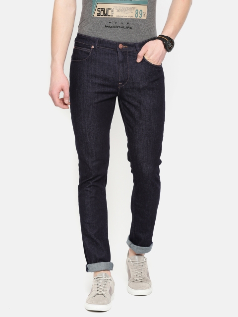 

Lee Men Navy Blue Bruce Skinny Fit Mid-Rise Clean Look Stretchable Jeans