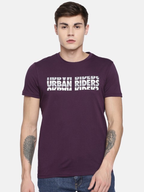

Lee Men Purple Printed Round Neck T-shirt