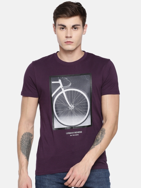

Lee Men Purple Printed Round Neck T-shirt