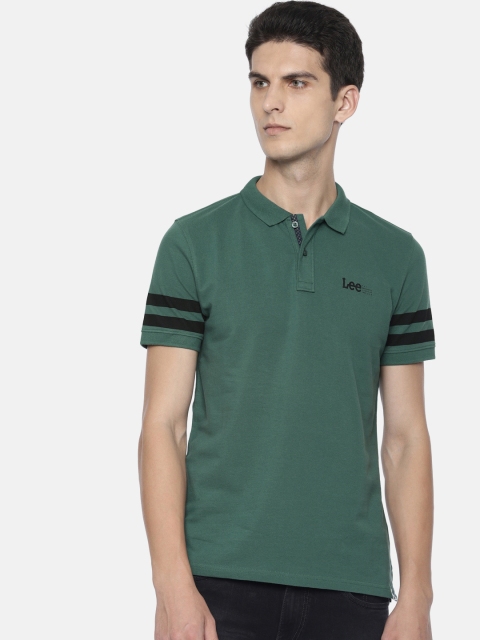 

Lee Men Green Printed Polo Collar T-shirt