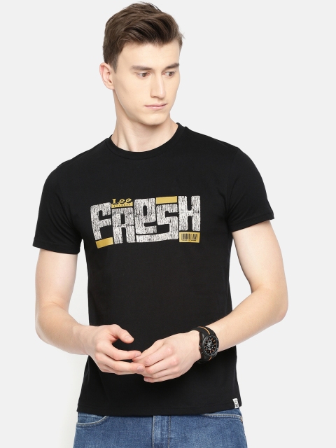 

Lee Men Black Printed Round Neck T-shirt