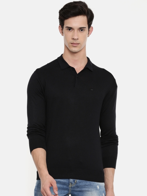

Lee Men Black KLOSE Solid Polo Collar T-shirt