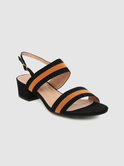 

Van Heusen Woman Black & Tan Brown Striped Heels