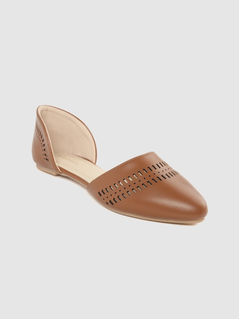 

Van Heusen Woman Women Brown Solid Ballerinas with Laser Cuts Detail