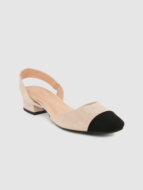 

Van Heusen Woman Beige & Black Colourblocked Pumps
