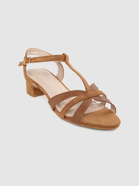 

Van Heusen Woman Brown Snakeskin Textured Block Heels