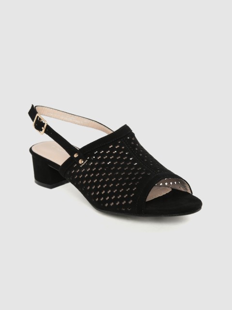 

Van Heusen Woman Black Cut-Out Block Heels