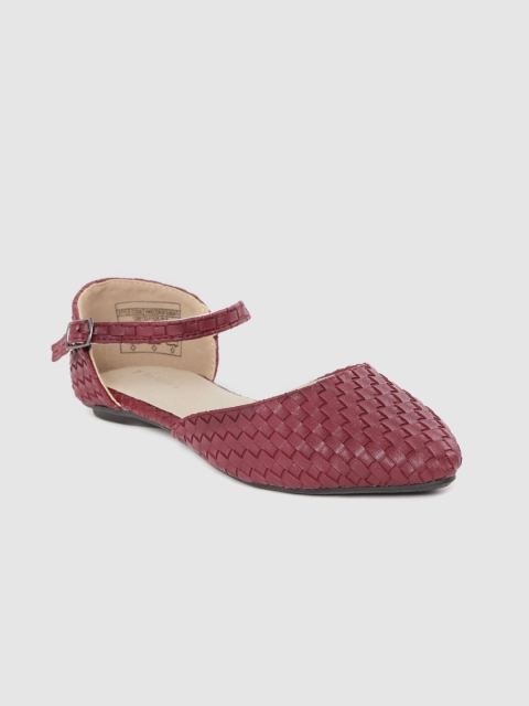 

Van Heusen Woman Maroon Basketweave Textured Flats
