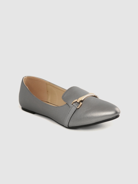 

Van Heusen Woman Women Gunmetal-Toned Solid Ballerinas, Metallic