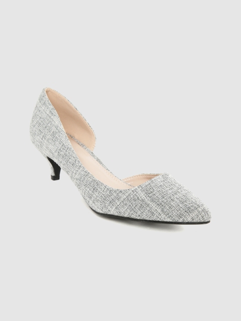 

Van Heusen Woman Women White & Grey Woven Design Pumps