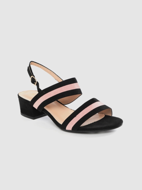 

Van Heusen Woman Women Black & Peach-Coloured Striped Heels