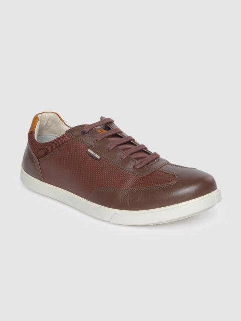 

Woodland Men Brown Solid Leather Sneakers
