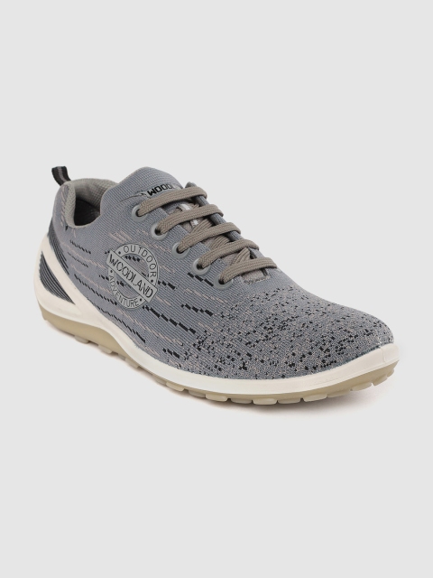 

Woodland Men Grey Woven Design Sneakers