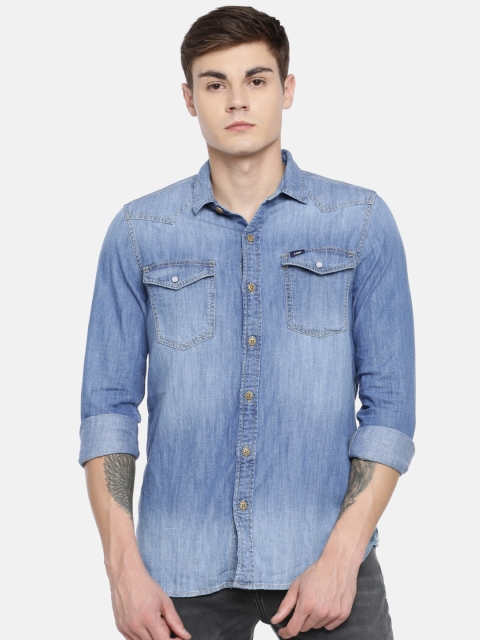 

Lee Men Blue Slim Fit 101+ Solid Gerardo Casual Shirt
