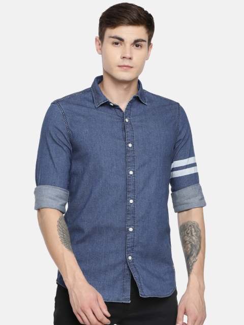

Lee Men Blue Super Slim Fit Urban Riders Solid Casual Shirt