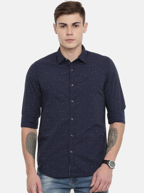 

Lee Men Navy Blue Slim Fit Printed Casual Shirt