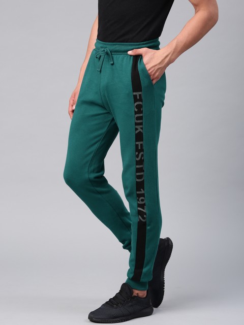 

French Connection Men Teal Green Solid Slim Fit Joggers
