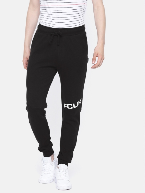 

French Connection Men Black Solid Slim Fit Joggers