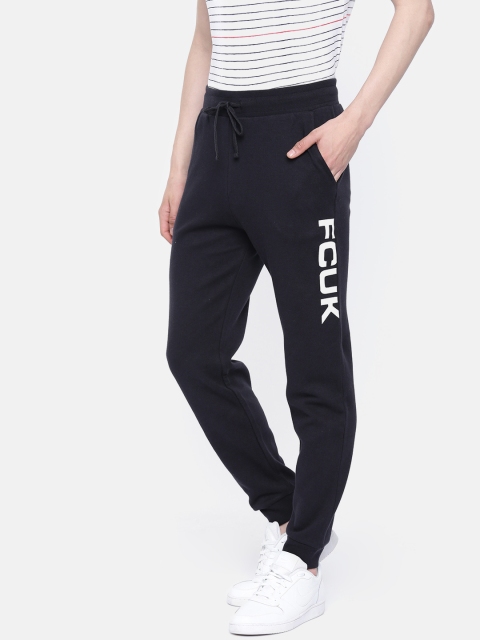 

French Connection Men Navy Blue Solid Slim Fit Joggers