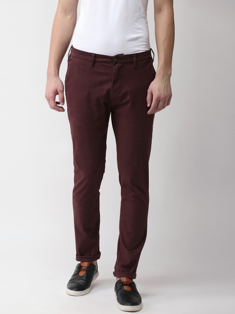 

Marks & Spencer Men Burgundy Skinny Fit Solid Chinos