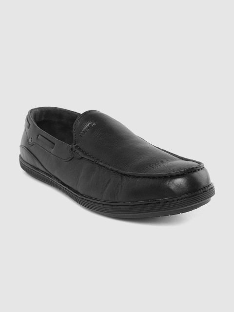 

Woodland Men Black Leather Driving Shoes